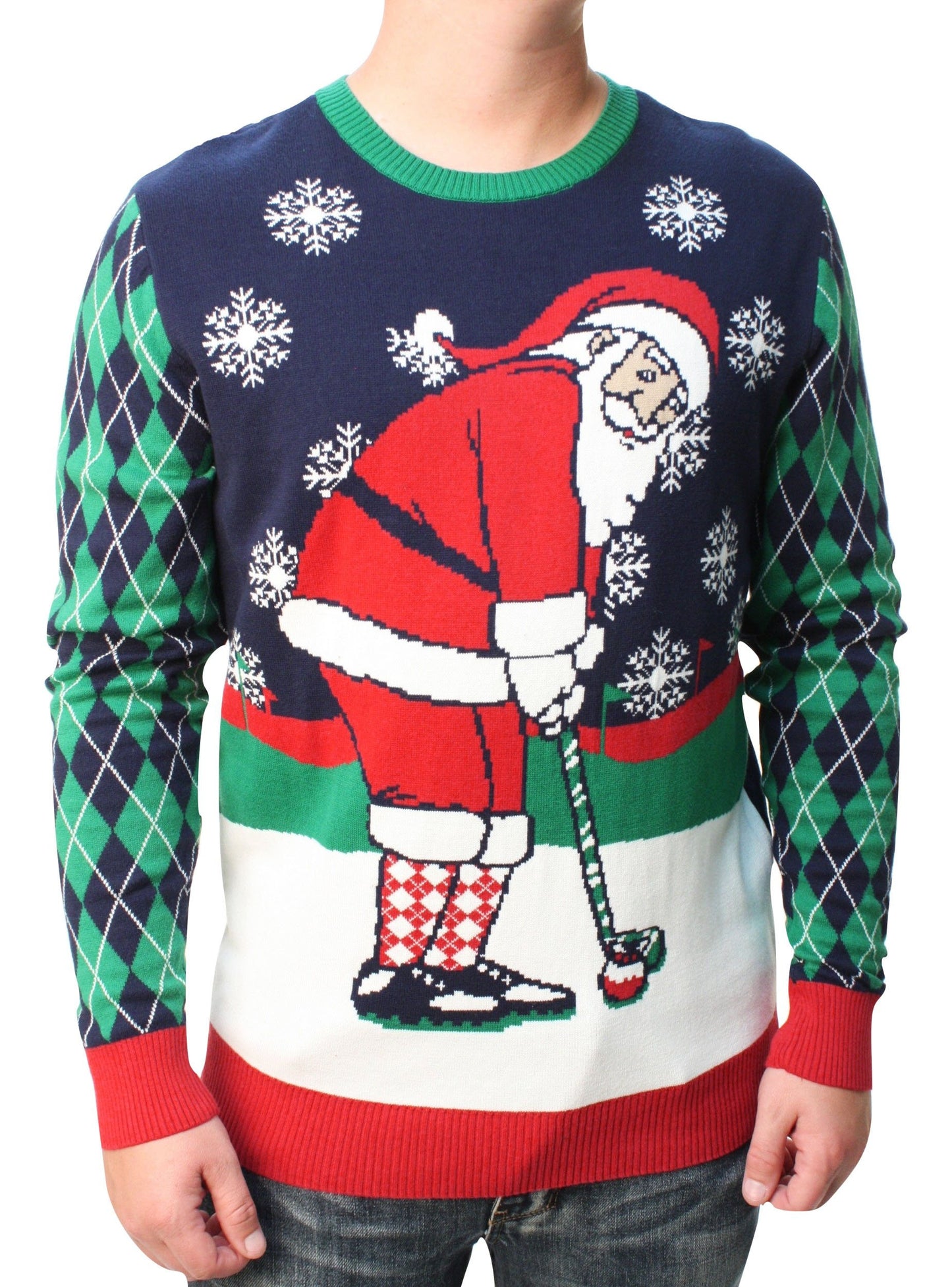 Golfing Santa Ugly Christmas Sweater Unisex