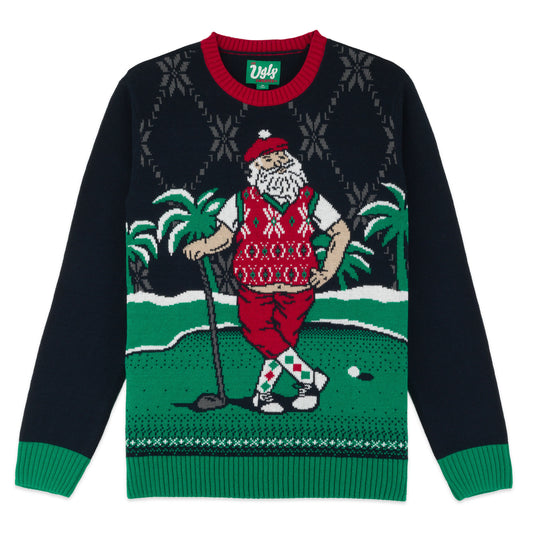 Tropical Golfing Santa Ugly Christmas 金刚游戏官网 Sweater Unisex