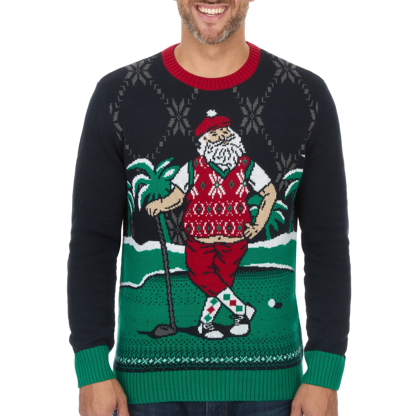Tropical Golfing Santa Ugly Christmas Sweater Unisex