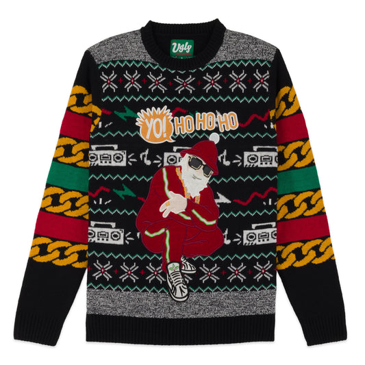 Yo Ho Ho Rap Santa Full Pattern Ugly Christmas 金刚游戏官网 Sweater Unisex