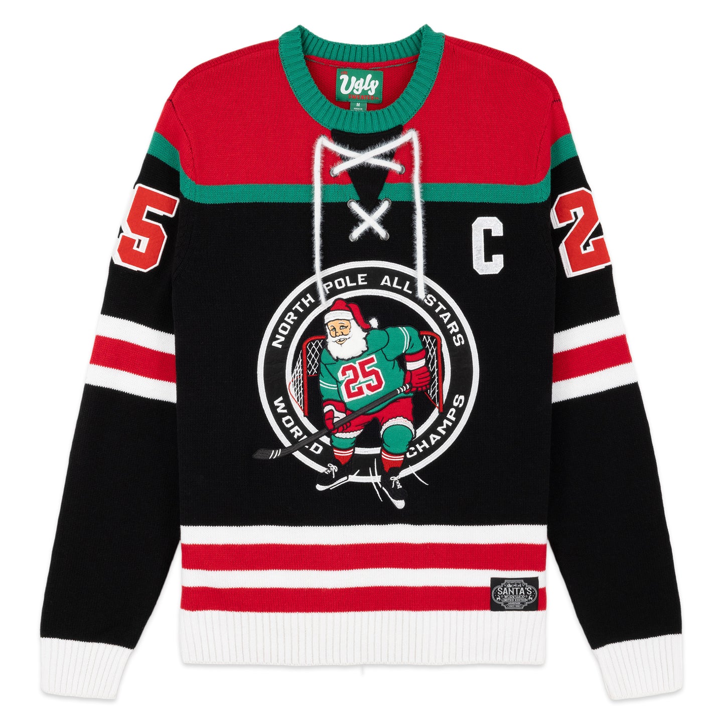 North Pole Hockey Jersey Ugly Christmas Sweater Unisex