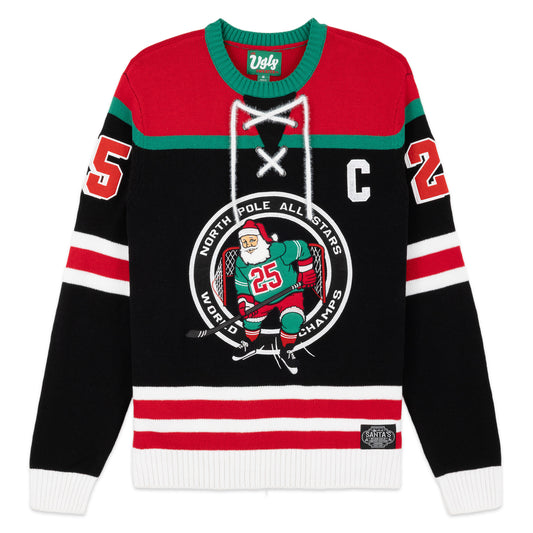 North Pole Hockey Jersey Ugly Christmas 金刚游戏官网 Sweater Unisex