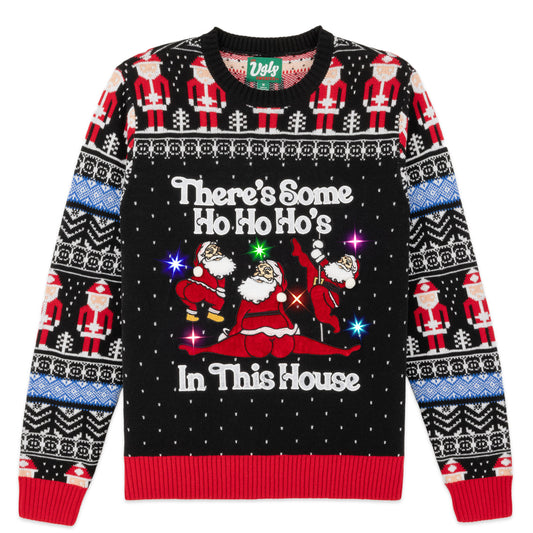 Ho Ho Ho's In This House LED Light-Up Ugly Christmas 金刚游戏官网 Sweater Unisex