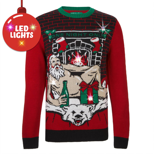 One Night Only LED Light-Up Ugly Christmas 金刚游戏官网 Sweater Unisex