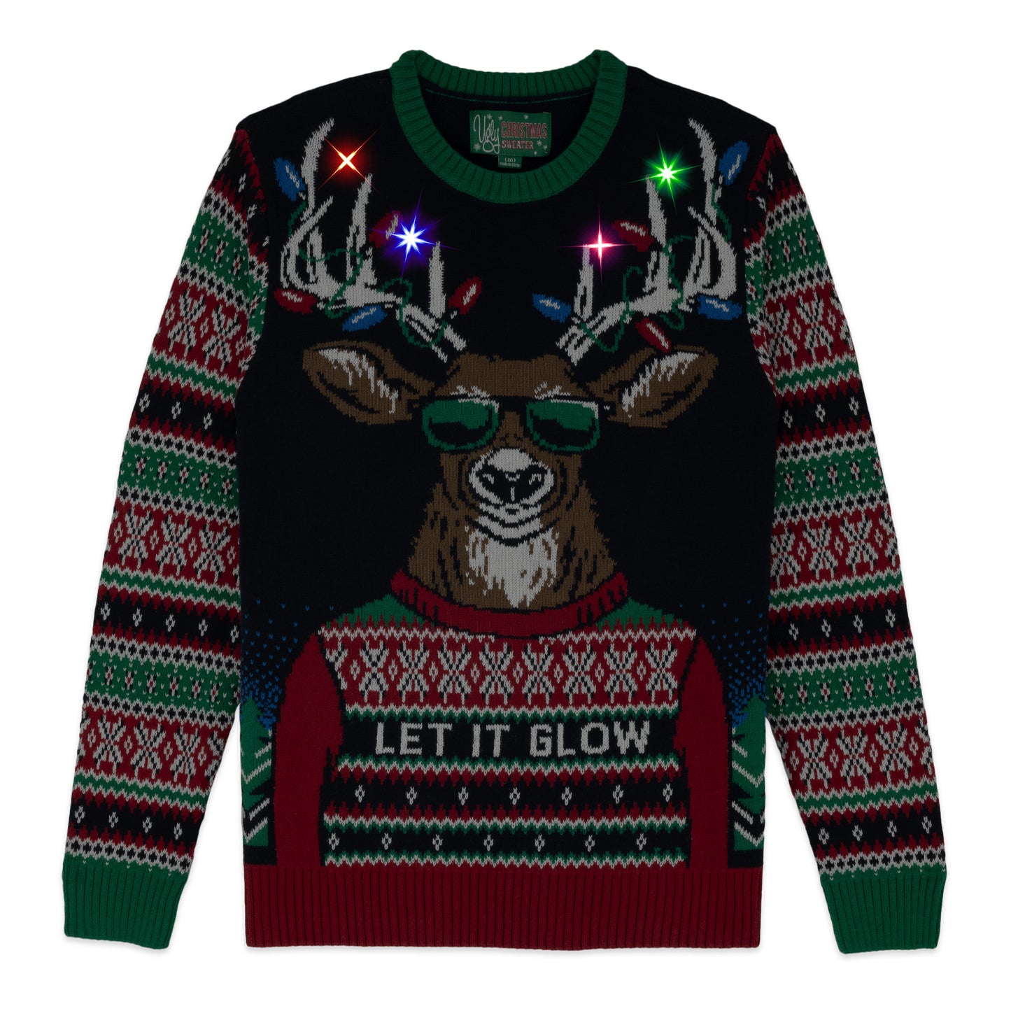 Twilight Let It Glow Reindeer LED Light-Up Ugly Christmas Sweater Unisex