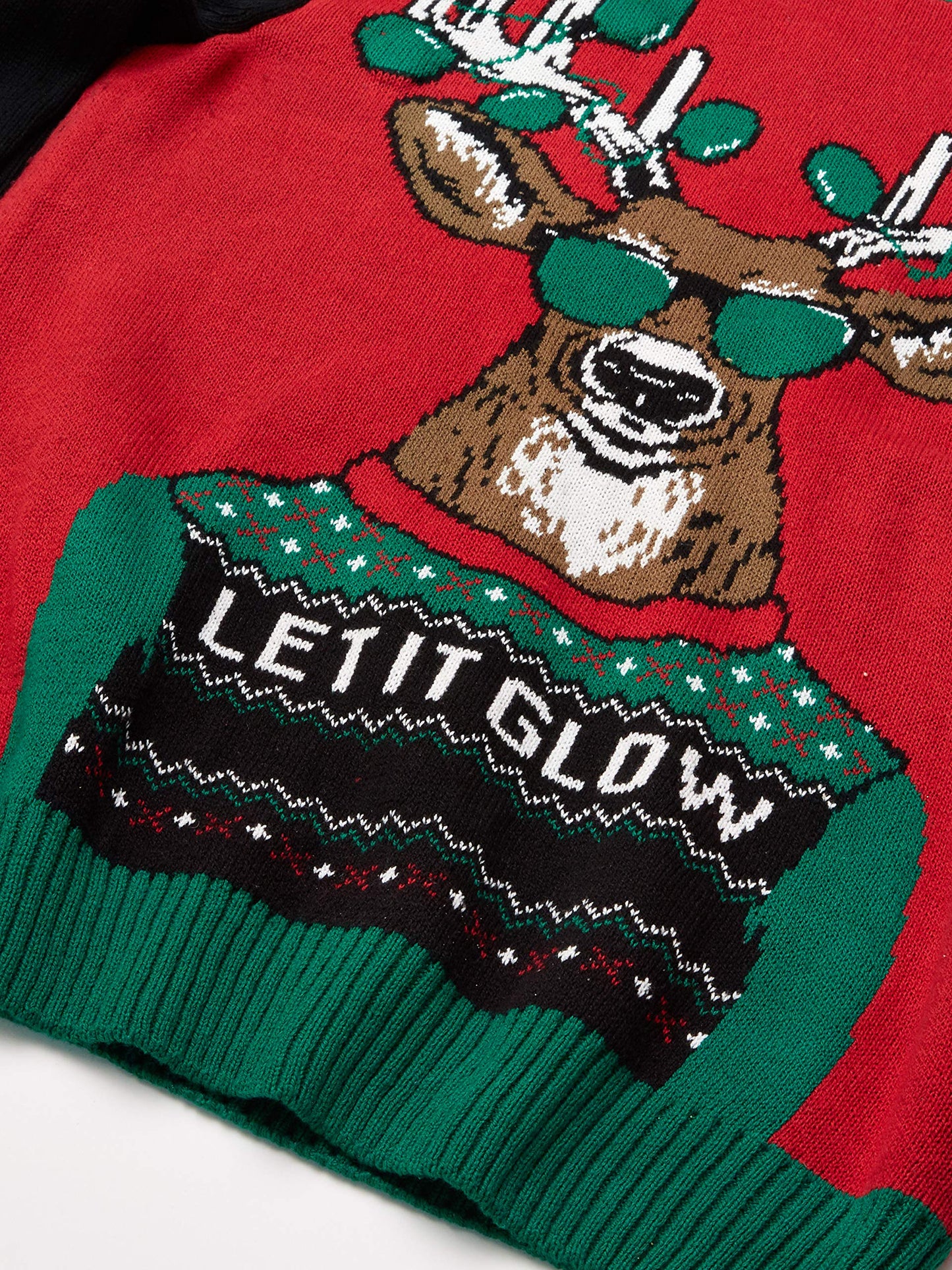 Let It Glow Reindeer LED Light-Up Ugly Christmas Sweater Unisex