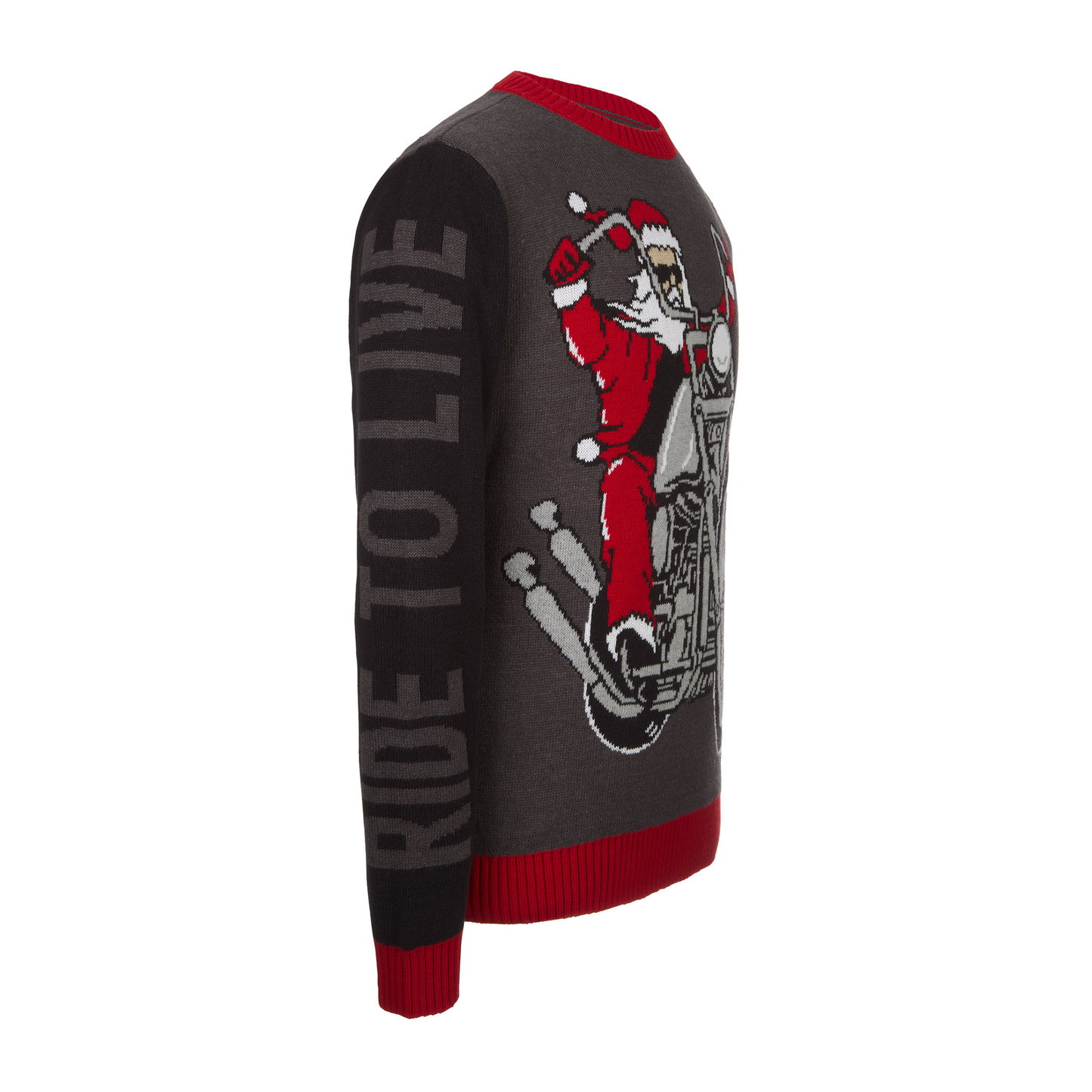 Live To Ride Motorcycle Santa Ugly Christmas Sweater Unisex